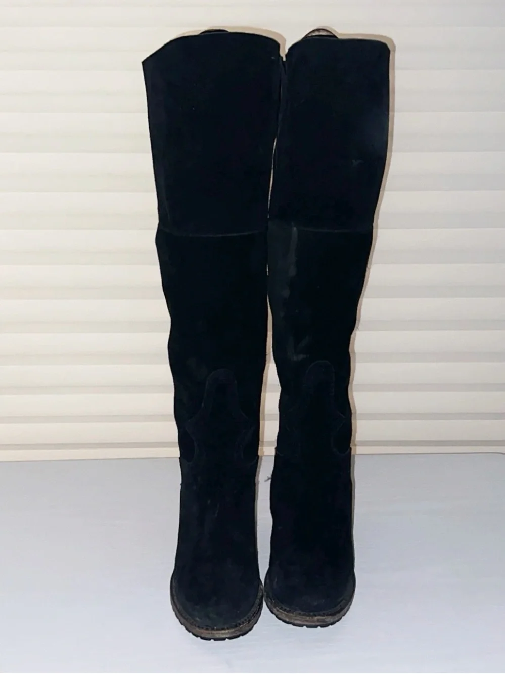 FREEBIRD Fuego Black Suede Knee-High Boots